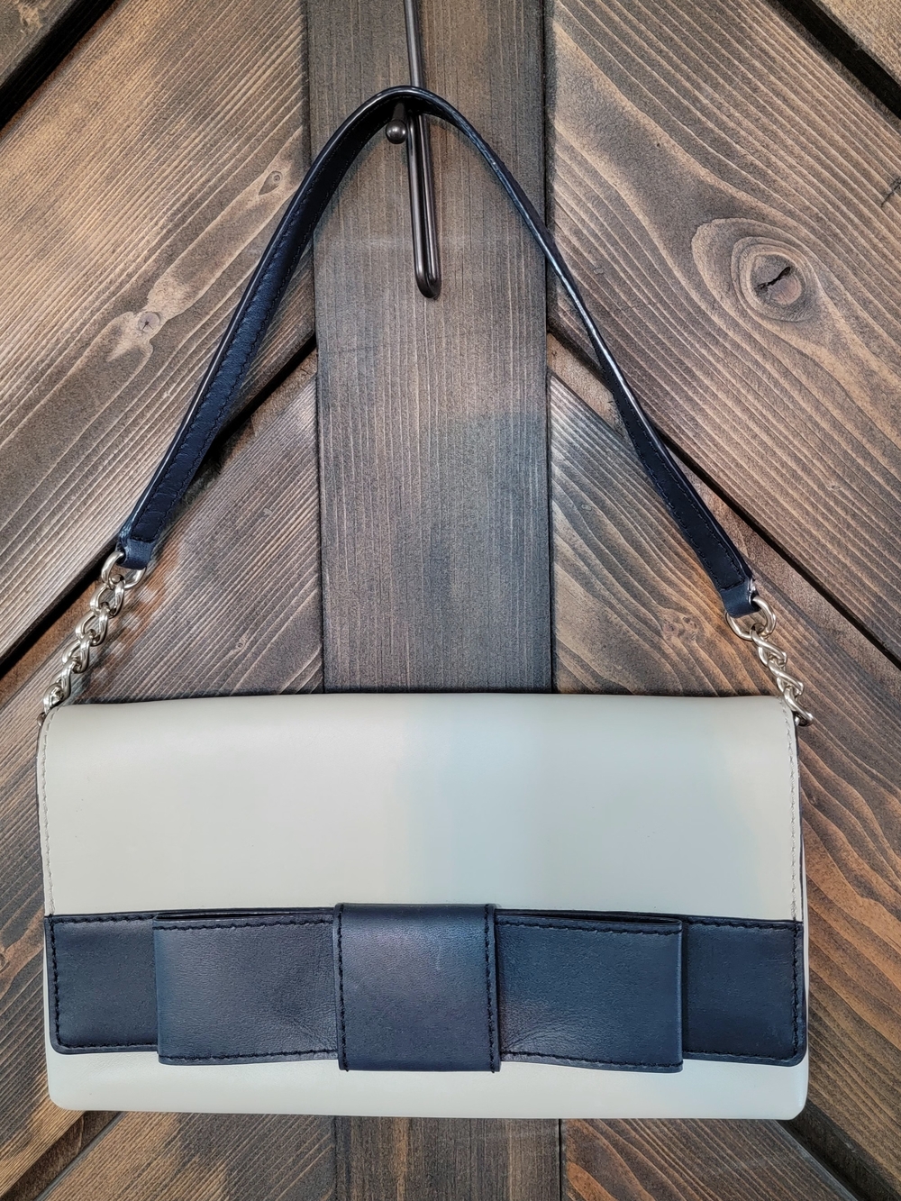 kate spade new york Bow Shoulder Bag Cream & Blue